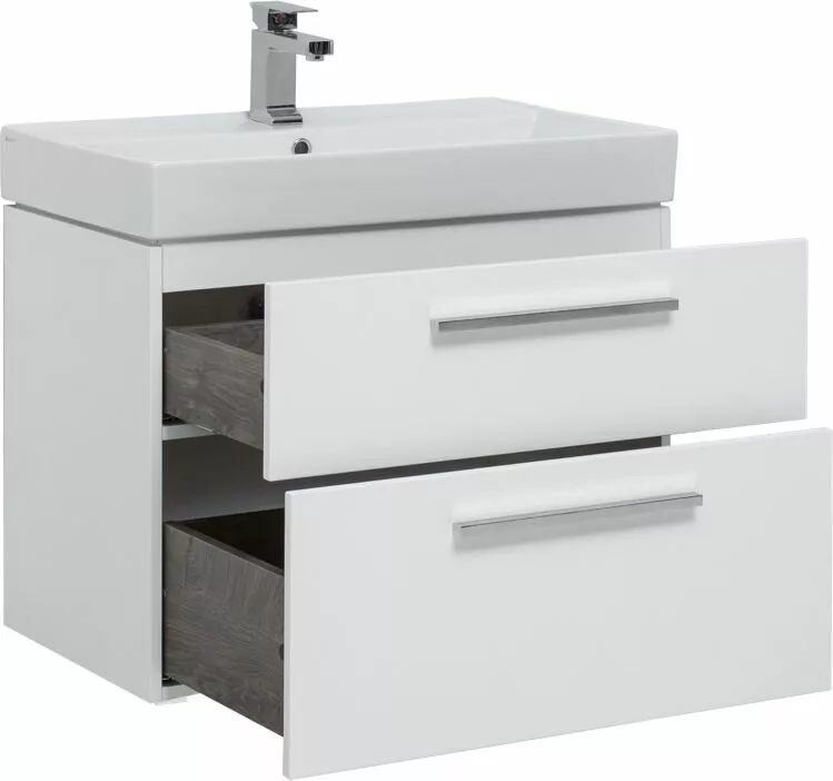 фото Тумба с раковиной Aquanet Nova 75 белый (2 ящика) арт. 00245254 